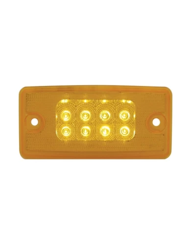 (CARD) 8 AMBER LED FREIGHTLINER RECTANGULAR REFLECTOR CAB LIGHT - AMBER LENS (CARD) 8 AMBER LED FREIGHTLINER RECTANGULAR REFLECTOR CAB LIGHT - AMBER LENS