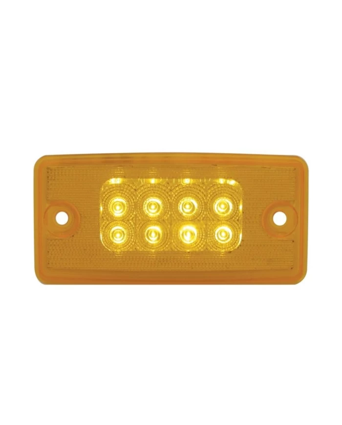 (CARD) 8 AMBER LED FREIGHTLINER RECTANGULAR REFLECTOR CAB LIGHT - AMBER LENS