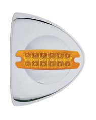 (CARD) 12 AMBER REFLECTOR LED CHROME PLASTIC PETERBILT HEADLIGHT COVER - AMBER LENS (CARD) 12 AMBER REFLECTOR LED CHROME PLASTIC PETERBILT HEADLIGHT COVER - AMBER LENS