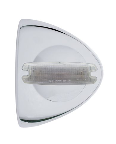 (CARD) 12 AMBER REFLECTOR LED CHROME PLASTIC PETERBILT HEADLIGHT COVER - CLEAR LENS (CARD) 12 AMBER REFLECTOR LED CHROME PLASTIC PETERBILT HEADLIGHT COVER - CLEAR LENS