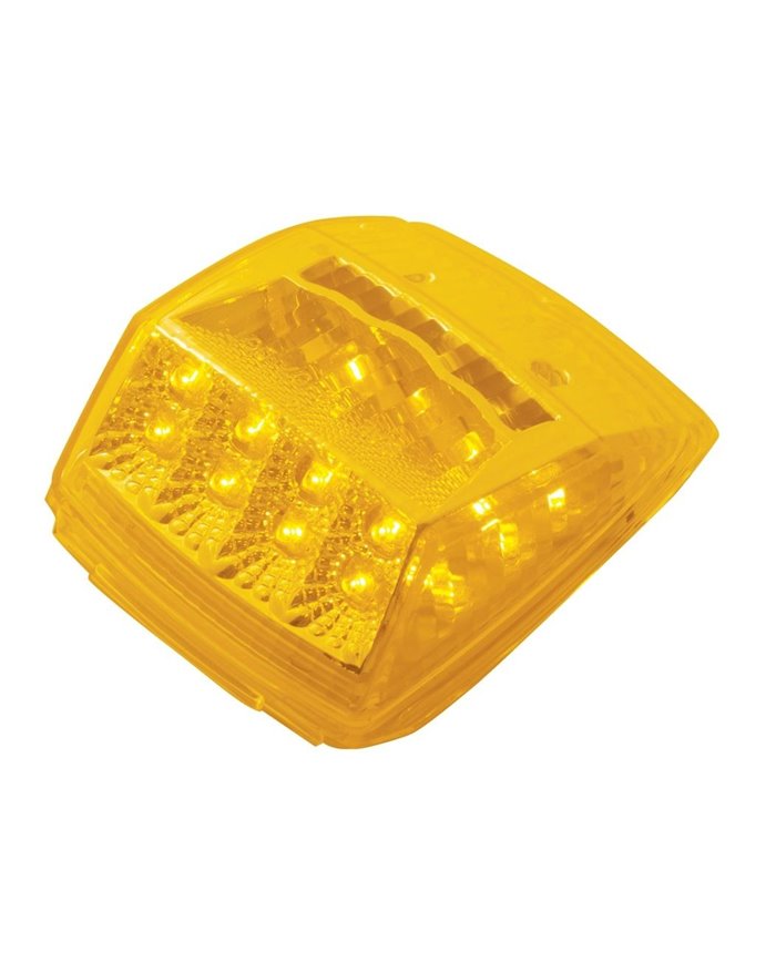 (CARD) 17 AMBER LED WATERPROOF SQUARE CAB LIGHT W/ REFELCTOR - AMBER LENS (CARD) 17 AMBER LED WATERPROOF SQUARE CAB LIGHT W/ REFELCTOR - AMBER LENS