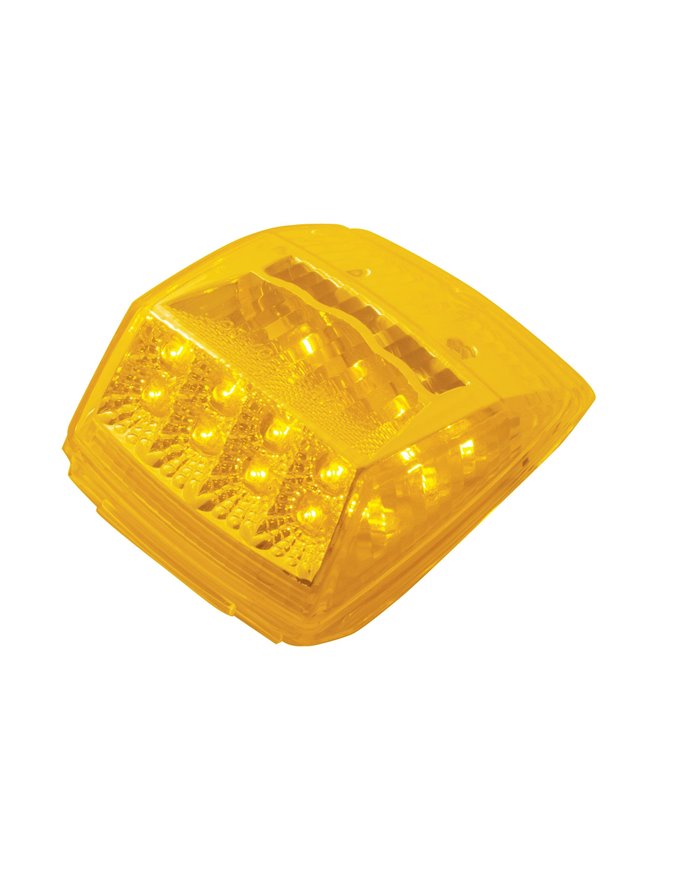(CARD) 17 AMBER LED WATERPROOF SQUARE CAB LIGHT W/ REFELCTOR - AMBER LENS (CARD) 17 AMBER LED WATERPROOF SQUARE CAB LIGHT W/ REFELCTOR - AMBER LENS