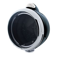 UP31549-Black Guide 682-C Headlight No Bulb With LED Signal - Amber LED/Clear Lens