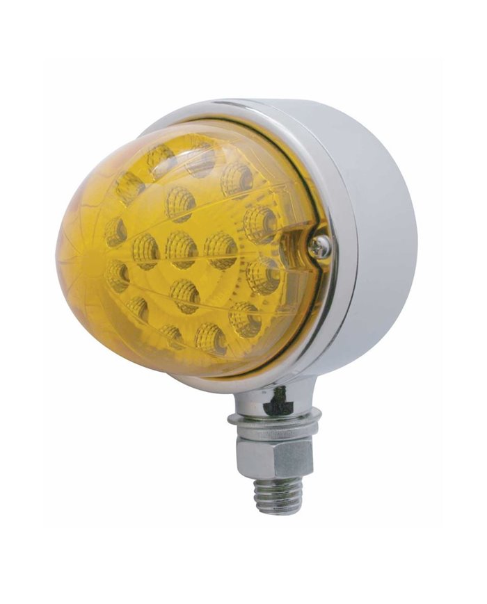 (CARD) 17 AMBER LED CLEAR LENS ROUND REFLECTOR SINGLE FACE LIGHT - AMBER LENS (CARD) 17 AMBER LED CLEAR LENS ROUND REFLECTOR SINGLE FACE LIGHT - AMBER LENS