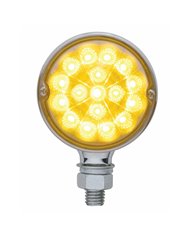 (CARD) 17 AMBER LED CLEAR LENS ROUND REFLECTOR SINGLE FACE LIGHT - AMBER LENS (CARD) 17 AMBER LED CLEAR LENS ROUND REFLECTOR SINGLE FACE LIGHT - AMBER LENS