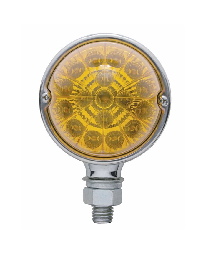 (CARD) 17 AMBER LED CLEAR LENS ROUND REFLECTOR SINGLE FACE LIGHT - AMBER LENS (CARD) 17 AMBER LED CLEAR LENS ROUND REFLECTOR SINGLE FACE LIGHT - AMBER LENS