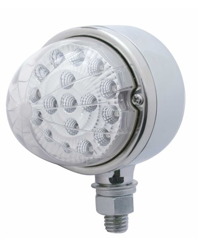 (CARD) 17 AMBER LED CLEAR LENS ROUND REFLECTOR SINGLE FACE LIGHT - CLEAR LENS (CARD) 17 AMBER LED CLEAR LENS ROUND REFLECTOR SINGLE FACE LIGHT - CLEAR LENS