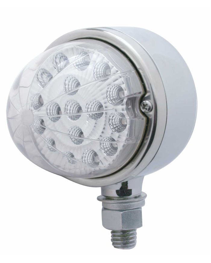 (CARD) 17 AMBER LED CLEAR LENS ROUND REFLECTOR SINGLE FACE LIGHT - CLEAR LENS (CARD) 17 AMBER LED CLEAR LENS ROUND REFLECTOR SINGLE FACE LIGHT - CLEAR LENS