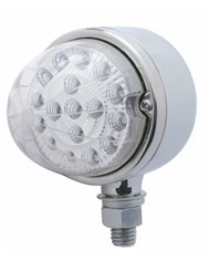 (CARD) 17 AMBER LED CLEAR LENS ROUND REFLECTOR SINGLE FACE LIGHT - CLEAR LENS (CARD) 17 AMBER LED CLEAR LENS ROUND REFLECTOR SINGLE FACE LIGHT - CLEAR LENS