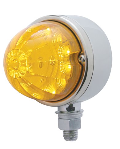 (CARD) CHROME 17 AMBER LED WATERMELON SINGLE FACE REFLECTOR AUXILIARY LIGHT - AMBER LENS (CARD) CHROME 17 AMBER LED WATERMELON SINGLE FACE REFLECTOR AUXILIARY LIGHT - AMBER LENS