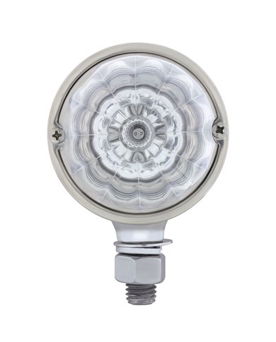 (CARD) CHROME 17 AMBER LED WATERMELON SINGLE FACE REFLECTOR AUXILIARY LIGHT - CLEAR LENS (CARD) CHROME 17 AMBER LED WATERMELON SINGLE FACE REFLECTOR AUXILIARY LIGHT - CLEAR LENS