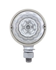 (CARD) CHROME 17 AMBER LED WATERMELON SINGLE FACE REFLECTOR AUXILIARY LIGHT - CLEAR LENS (CARD) CHROME 17 AMBER LED WATERMELON SINGLE FACE REFLECTOR AUXILIARY LIGHT - CLEAR LENS