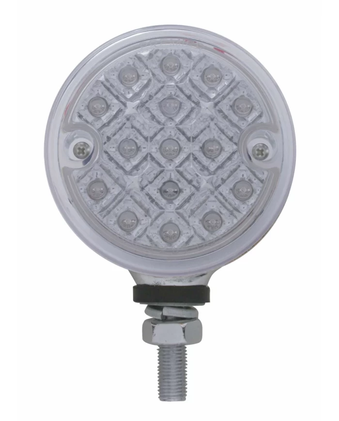 (CARD) 15 RED LED 3" REFLECTOR SINGLE FUNCTION SINGLE FACE LIGHT- CLEAR LENS