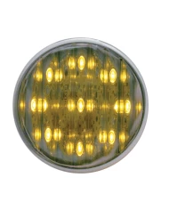 (CARD) 9 AMBER LED 2" ROUND FLAT AUXILIARY/ACCESSORY LIGHT - CHROME LENS