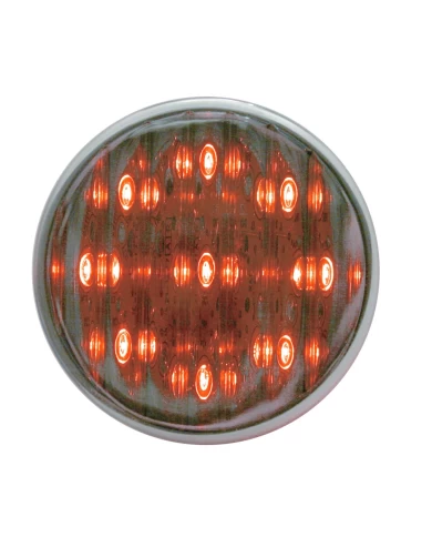 (CARD) 9 RED LED 2" ROUND FLAT AUXILIARY/ACCESSORY LIGHT - CHROME LENS (CARD) 9 RED LED 2" ROUND FLAT AUXILIARY/ACCESSORY LIGHT - CHROME LENS