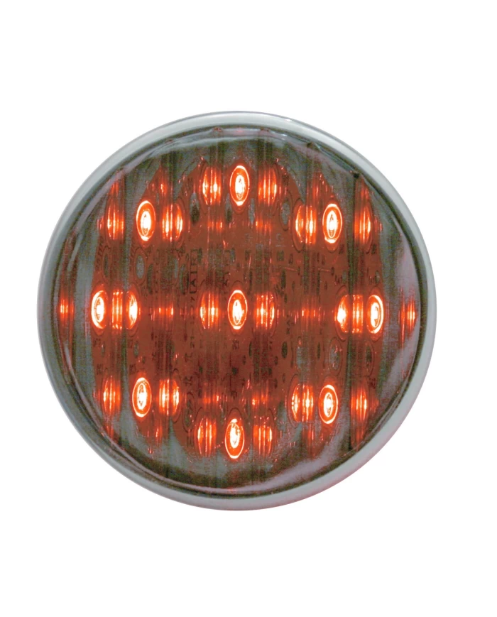 (CARD) 9 RED LED 2" ROUND FLAT AUXILIARY/ACCESSORY LIGHT - CHROME LENS (CARD) 9 RED LED 2" ROUND FLAT AUXILIARY/ACCESSORY LIGHT - CHROME LENS