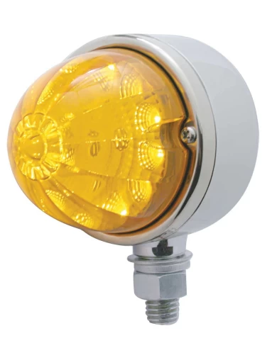 (CARD) CHROME 17 AMBER LED CLEAR LENS SINGLE FACE REFLECTOR AUXILIARY LIGHT - AMBER LENS (CARD) CHROME 17 AMBER LED CLEAR LENS SINGLE FACE REFLECTOR AUXILIARY LIGHT - AMBER LENS