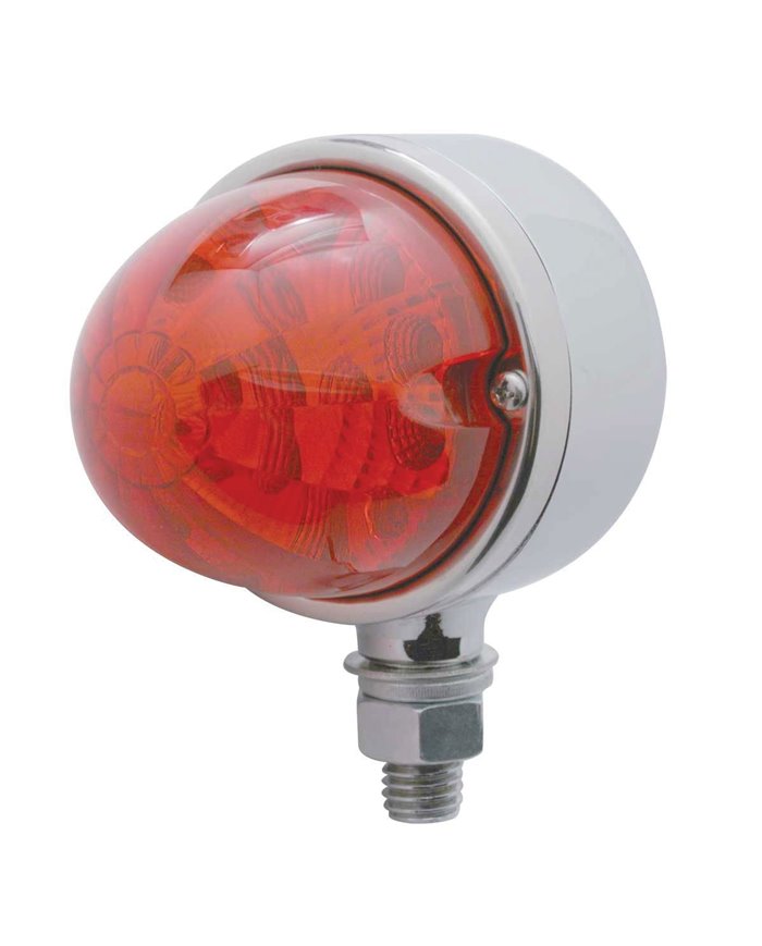 (CARD) CHROME 17 RED LED CLEAR LENS SINGLE FACE REFLECTOR AUXILIARY LIGHT - RED LENS (CARD) CHROME 17 RED LED CLEAR LENS SINGLE FACE REFLECTOR AUXILIARY LIGHT - RED LENS