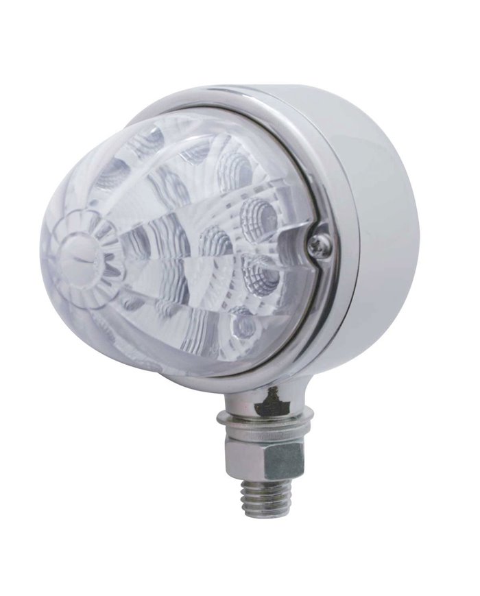 (CARD) CHROME 17 RED LED CLEAR LENS SINGLE FACE REFLECTOR AUXILIARY LIGHT - CLEAR LENS (CARD) CHROME 17 RED LED CLEAR LENS SINGLE FACE REFLECTOR AUXILIARY LIGHT - CLEAR LENS