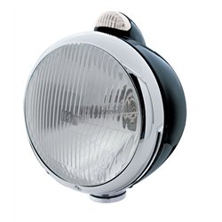 UP31558-Black Guide 682-C Style Headlight H4 & LED Turn Signal - Clear Lens