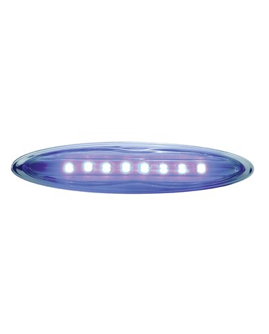 (CARD) CHROME 8 LED 4" STRIP LIGHT - BLUE (CARD) CHROME 8 LED 4" STRIP LIGHT - BLUE