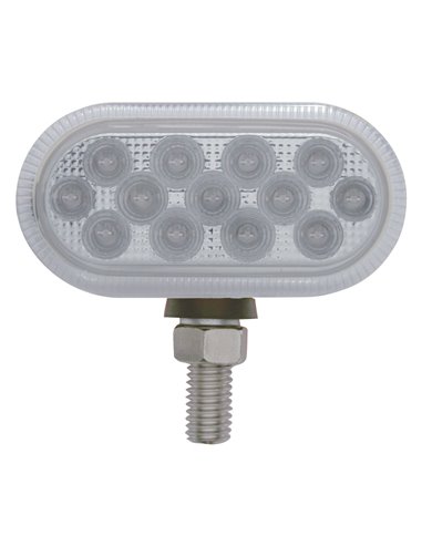 (CARD) CHROME PLASTIC DOUBLE FACE 13 AMBER/RED LED DUAL FUNCTION REFLECTOR LIGHT - CLEAR LENS (CARD) CHROME PLASTIC DOUBLE FACE 13 AMBER/RED LED DUAL FUNCTION REFLECTOR LIGHT - CLEAR LENS