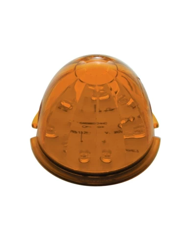 (BULK) 17 AMBER LED ROUND WATERMELON DUAL FUNCTION AUXILIARY/CAB LIGHT- AMBER LENS