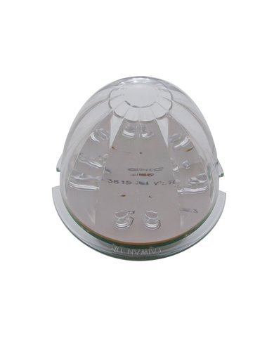 (BULK) 17 AMBER LED ROUND WATERMELON DUAL FUNCTION AUXILIARY/CAB LIGHT- CLEAR LENS