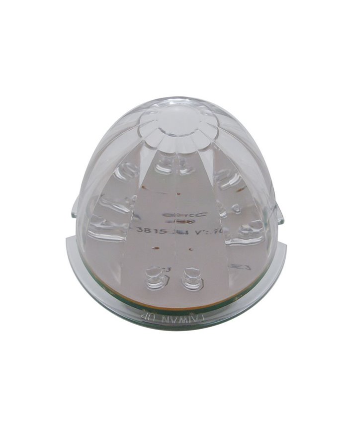 (BULK) 17 AMBER LED ROUND WATERMELON DUAL FUNCTION AUXILIARY/CAB LIGHT- CLEAR LENS