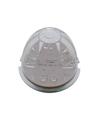 (BULK) 17 AMBER LED ROUND WATERMELON DUAL FUNCTION AUXILIARY/CAB LIGHT- CLEAR LENS