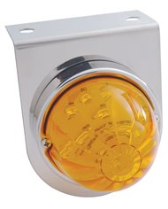 (BULK) S.S. LIGHT BRACKET W/ 1 LARGE WATERMELON DUAL FUNCTION 17 AMBER LED LIGHT - AMBER LENS (BULK) S.S. LIGHT BRACKET W/ 1 LARGE WATERMELON DUAL FUNCTION 17 AMBER LED LIGHT - AMBER LENS
