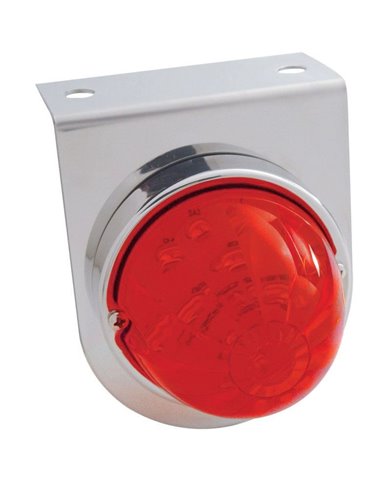 (BULK) S.S. LIGHT BRACKET W/ 1 LARGE WATERMELON DUAL FUNCTION 17 AMBER LED LIGHT - CLEAR LENS (BULK) S.S. LIGHT BRACKET W/ 1 LARGE WATERMELON DUAL FUNCTION 17 AMBER LED LIGHT - CLEAR LENS