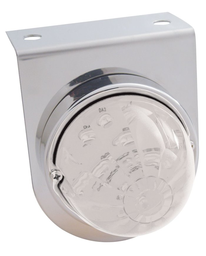 (BULK) S.S. LIGHT BRACKET W/ 1 LARGE WATERMELON DUAL FUNCTION 17 RED LED LIGHT - RED LENS