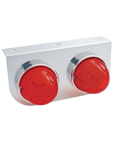 (BULK) S.S. LIGHT BRACKET W/ 2 LARGE WATERMELON DUAL FUNCTION 17 AMBER LED LIGHT - CLEAR LENS (BULK) S.S. LIGHT BRACKET W/ 2 LARGE WATERMELON DUAL FUNCTION 17 AMBER LED LIGHT - CLEAR LENS