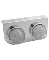 (BULK) S.S. LIGHT BRACKET W/ 2 LARGE WATERMELON DUAL FUNCTION 17 RED LED LIGHT - RED LENS