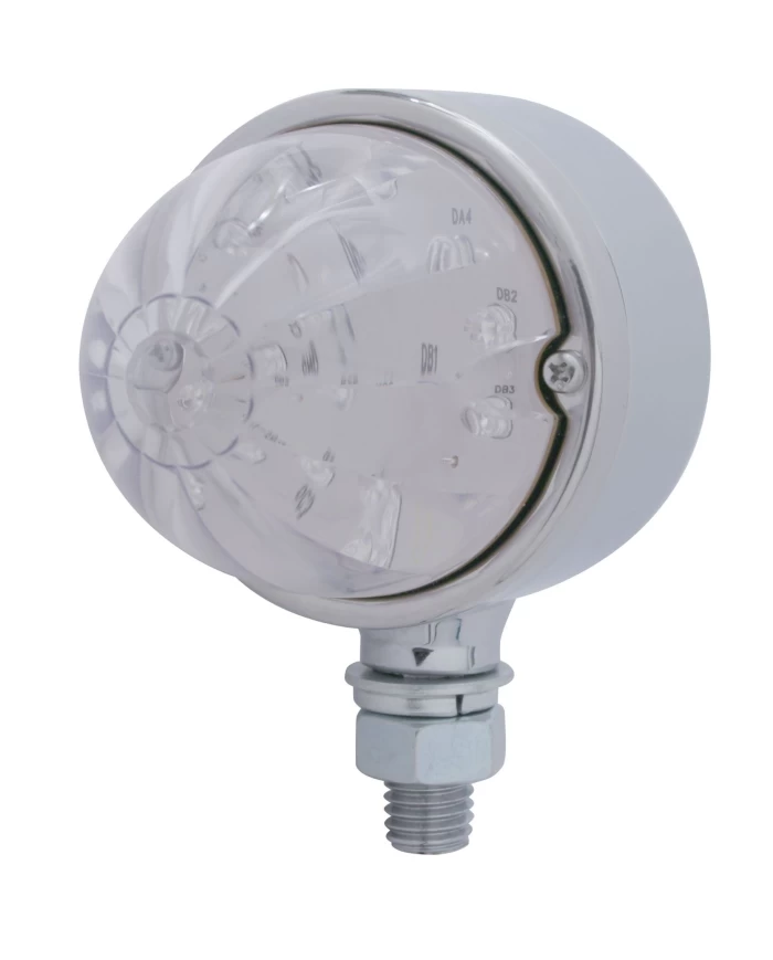 (CARD) 17 AMBER LED WATERMELON DUAL FUNCTION AUXILIARY/CAB LIGHT - CLEAR LENS