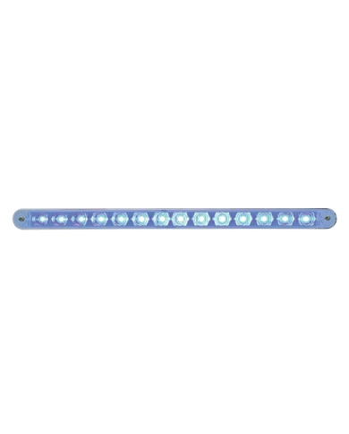 (CARD) 14 LED 12" LIGHT BAR W/ CHROME PLASTIC BEZEL - BLUE LED/CLEAR LENS (CARD) 14 LED 12" LIGHT BAR W/ CHROME PLASTIC BEZEL - BLUE LED/CLEAR LENS
