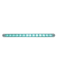 (CARD) 14 LED 12" LIGHT BAR W/ CHROME PLASTIC BEZEL - GREEN LED/CLEAR LENS (CARD) 14 LED 12" LIGHT BAR W/ CHROME PLASTIC BEZEL - GREEN LED/CLEAR LENS