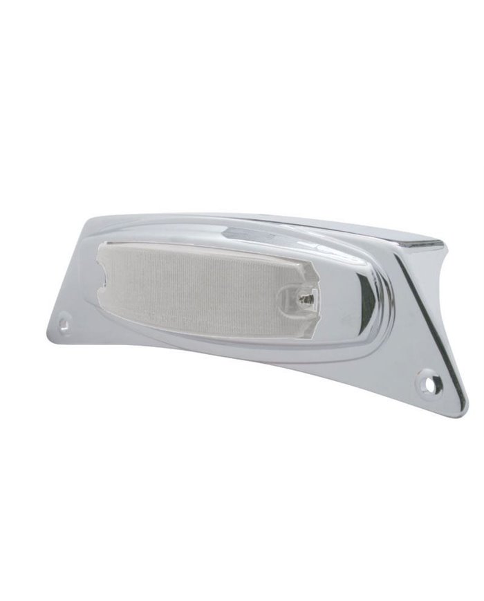 (CARD) CHROME FENDER LIGHT W/ 12 AMBER LED RECTANGULAR MARKER LIGHT - CLEAR LENS (CARD) CHROME FENDER LIGHT W/ 12 AMBER LED RECTANGULAR MARKER LIGHT - CLEAR LENS