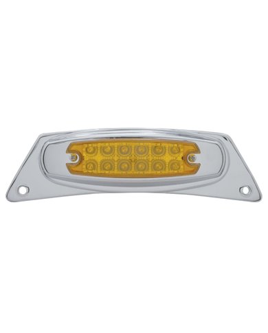 (CARD) CHROME FENDER LIGHT W/ 12 AMBER LED REFLECTOR MARKER LIGHT - AMBER LENS (CARD) CHROME FENDER LIGHT W/ 12 AMBER LED REFLECTOR MARKER LIGHT - AMBER LENS