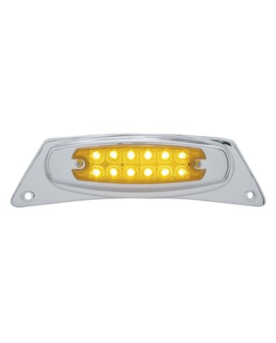 (CARD) CHROME FENDER LIGHT W/ 12 AMBER LED REFLECTOR MARKER LIGHT - AMBER LENS (CARD) CHROME FENDER LIGHT W/ 12 AMBER LED REFLECTOR MARKER LIGHT - AMBER LENS