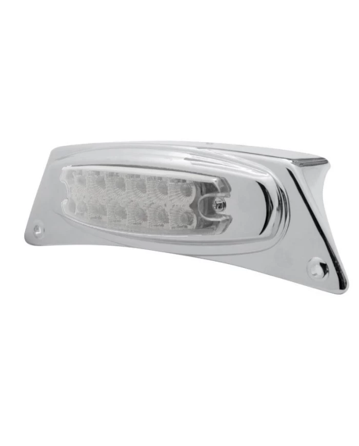 (CARD) CHROME FENDER LIGHT W/ 12 AMBER LED REFLECTOR MARKER LIGHT - CLEAR LENS (CARD) CHROME FENDER LIGHT W/ 12 AMBER LED REFLECTOR MARKER LIGHT - CLEAR LENS