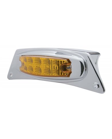 (CARD) CHROME FENDER LIGHT W/ 10 AMBER LED REFLECTOR MARKER LIGHT - AMBER LENS (CARD) CHROME FENDER LIGHT W/ 10 AMBER LED REFLECTOR MARKER LIGHT - AMBER LENS