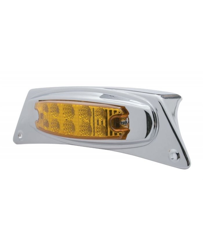 (CARD) CHROME FENDER LIGHT W/ 10 AMBER LED REFLECTOR MARKER LIGHT - AMBER LENS (CARD) CHROME FENDER LIGHT W/ 10 AMBER LED REFLECTOR MARKER LIGHT - AMBER LENS