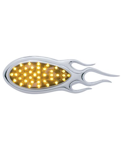 (BULK) 39 AMBER LED "TEARDROP" AUXILIARY/UTILITY LIGHT W/ CHROME "INFERNO" BEZEL - CHROME LENS (BULK) 39 AMBER LED "TEARDROP" AUXILIARY/UTILITY LIGHT W/ CHROME "INFERNO" BEZEL - CHROME LENS
