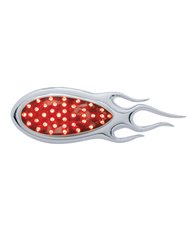 (BULK) 39 RED LED "TEARDROP" AUXILIARY/UTILITY LIGHT W/ CHROME "INFERNO" BEZEL - CHROME LENS (BULK) 39 RED LED "TEARDROP" AUXILIARY/UTILITY LIGHT W/ CHROME "INFERNO" BEZEL - CHROME LENS