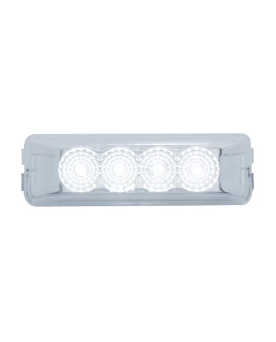 (CARD) 4 WHITE LED RECTANGULAR AUXILIARY /UTILITY LIGHT WL REFLECTOR - CLEAR LENS (CARD) 4 WHITE LED RECTANGULAR AUXILIARY /UTILITY LIGHT WL REFLECTOR - CLEAR LENS
