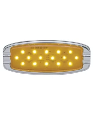 (CARD) 16 AMBER LED RETRO CLEARANCE/MARKER LIGHT W/ CHROME FLUSH MOUNT BEZEL - AMBER LENS (CARD) 16 AMBER LED RETRO CLEARANCE/MARKER LIGHT W/ CHROME FLUSH MOUNT BEZEL - AMBER LENS