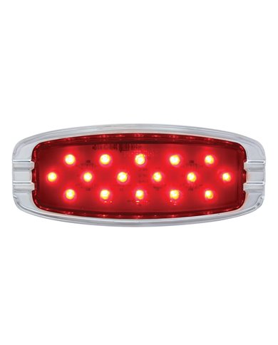 (CARD) 16 RED LED RETRO CLEARANCE/MARKER LIGHT W/ CHROME FLUSH MOUNT BEZEL - RED LENS (CARD) 16 RED LED RETRO CLEARANCE/MARKER LIGHT W/ CHROME FLUSH MOUNT BEZEL - RED LENS