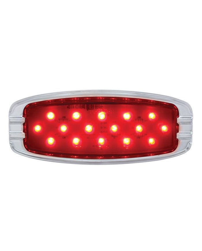 (CARD) 16 RED LED RETRO CLEARANCE/MARKER LIGHT W/ CHROME FLUSH MOUNT BEZEL - RED LENS (CARD) 16 RED LED RETRO CLEARANCE/MARKER LIGHT W/ CHROME FLUSH MOUNT BEZEL - RED LENS